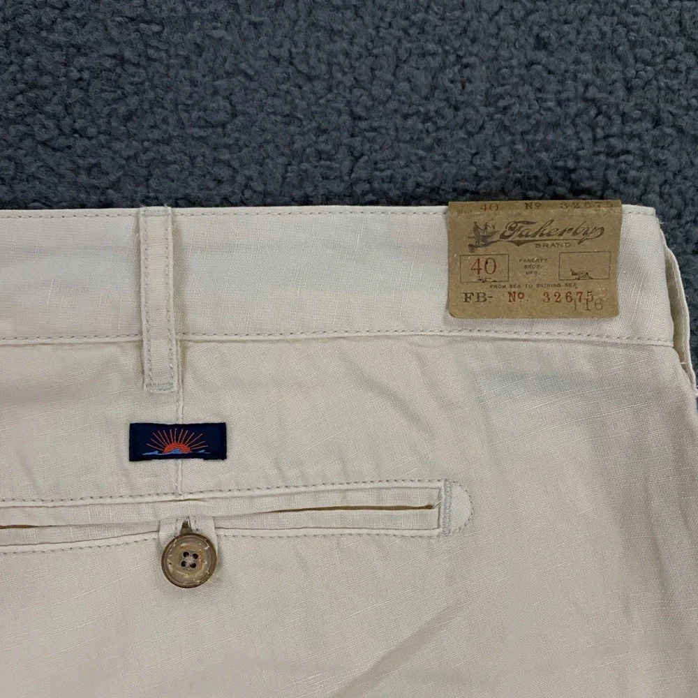 Faherty Malibu Shorts Mens size 40 Cotton Linen Chino Beach Preppy Yacht NWT